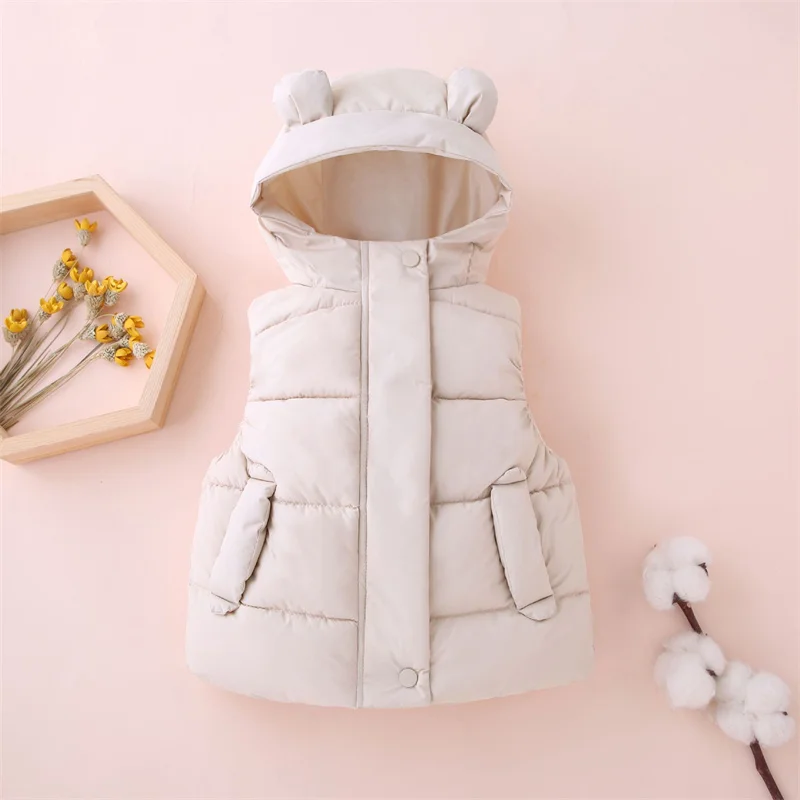 Gilets chauds à capuche pour garçons et filles, gilet zippé pour enfants, veste pour bébé, vêtements pour enfants, mode, automne, hiver, nouveau,