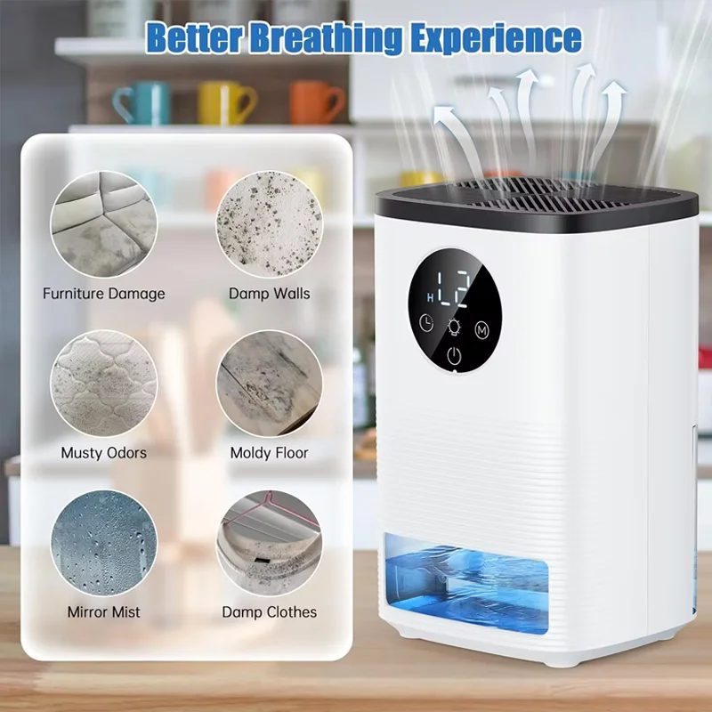 Deshumidificador inteligente para purificar el aire, pequeños electrodomésticos, armario, sótano, dormitorio, deshumidificación de aire, deshumidificador portátil