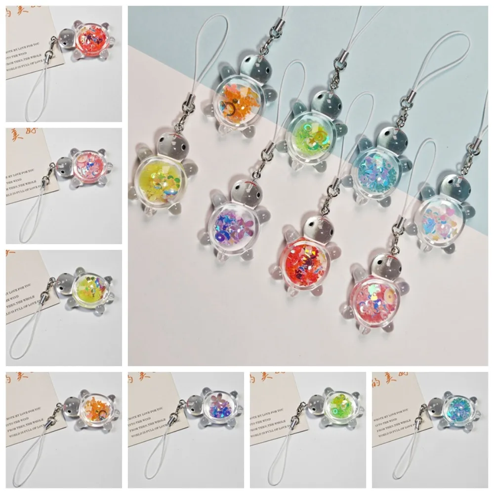 

Luminous Turtle Phone Keychain Pendant Transparent Hanging Mobile Phone Lanyard Anti Lost Short Little Turtle Phone Strap