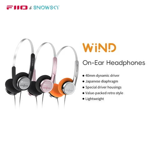 Snowsky/FiiO Wind Auriculares intrauditivos de 3,5 mm para grabar juegos con micrófono, controlador de diafragmas de 40 mm, sonido HiFi