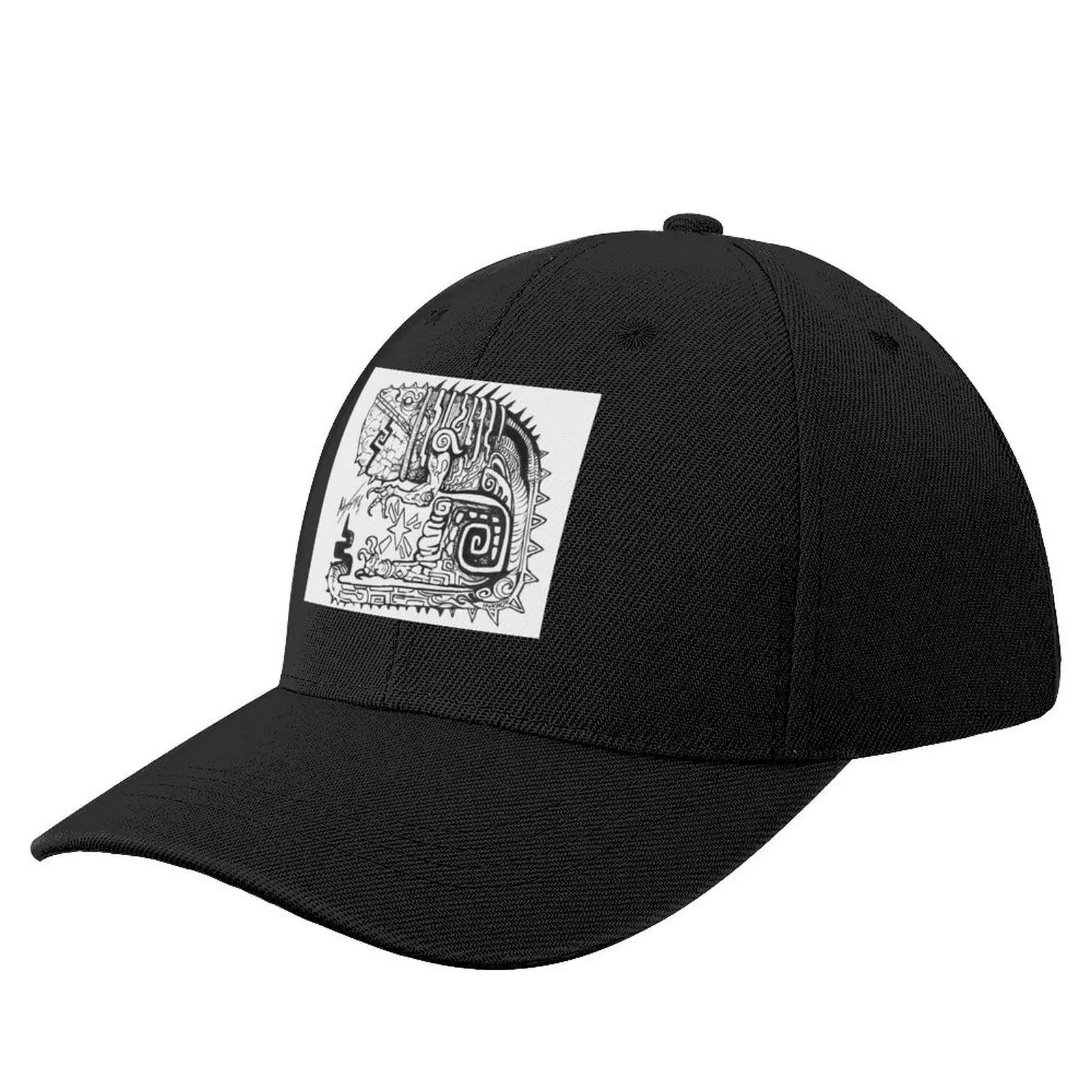 

Jagras Great Jagras Maya style illustration, Monster Hunter print, black and white drawing, gift art, mhw iceborne Baseball Cap