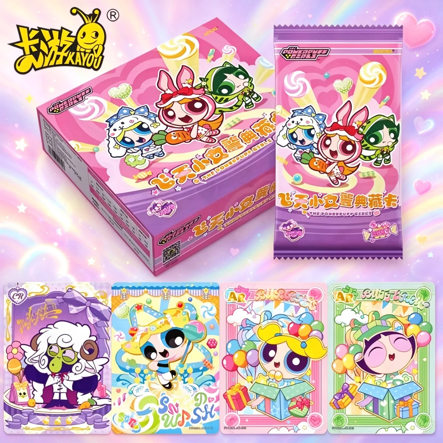 KAYOU Genuine The Powerpuff Girls Card X Element Pack Limited Blossom Bubbles SE Cards Anime Collectible Cards Toys Gift