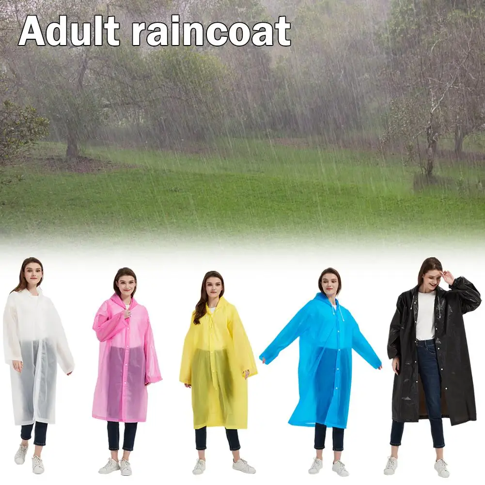 Adult Raincoat Waterproof Material Convenient Unisex Raincoat Rain Resistant Wind Portable Hooded Umbrella Lightweight N1I7