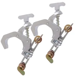 2pcs Aluminum Fold Clamp Hooks Stage Light Hanging Hooks Loaded With 150kg Truss Tube Moving Head Beam Lamp Connector Clips