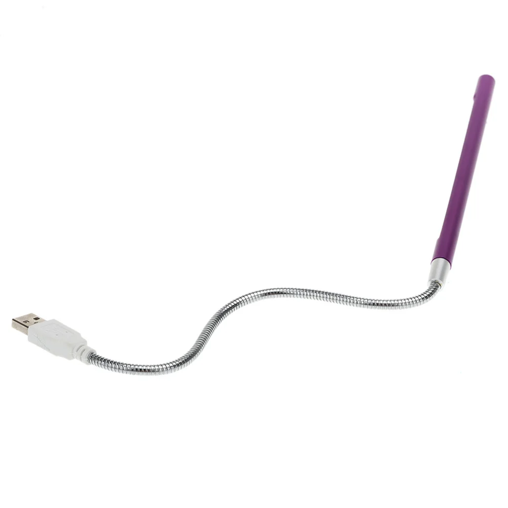 

Led Night Lamp Purple Usb Powered Flexible Gooseneck Light For Desk Bed Reading 360° Adjustable Metal Neck Lamp
