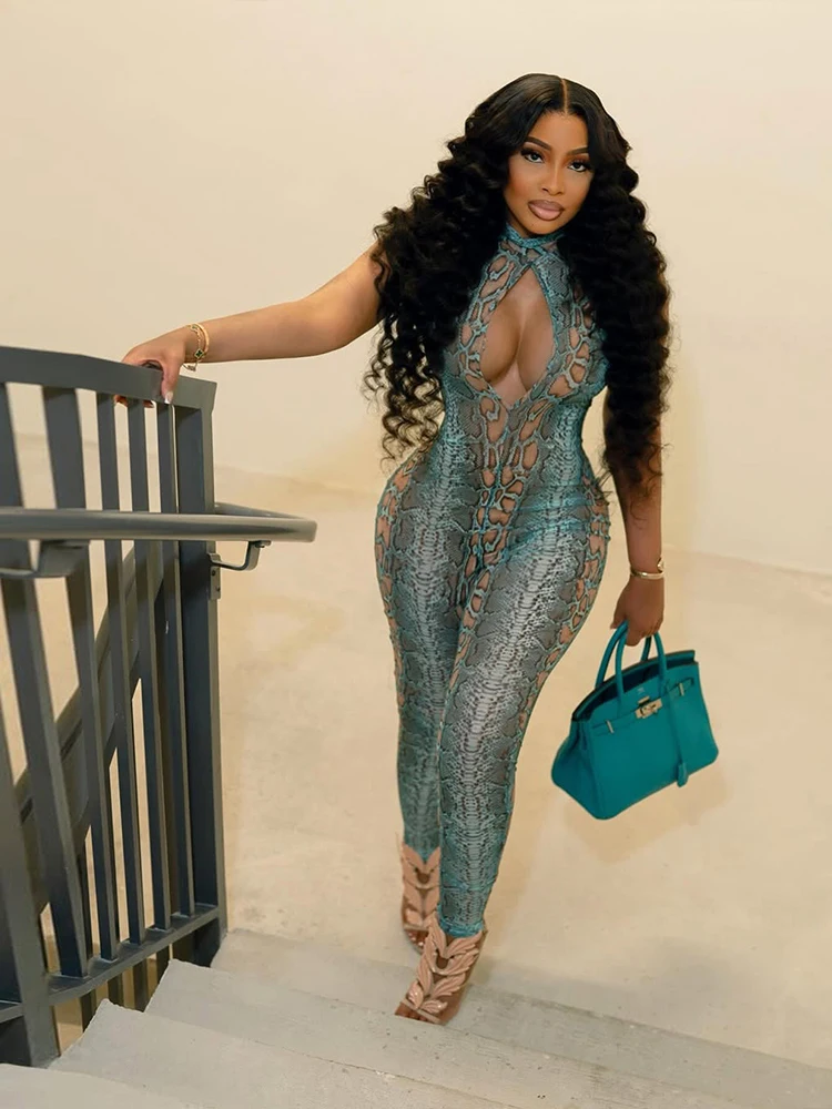 

Nibber летний трендовый полый комбинезон женский полый змеевидный сексуальный комбинезон без рукавов для фитнеса, эластичный комбинезон для полуночных вечеринок