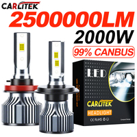 Car Headlight CSP 2500000LM 2000W H4 LED H7 Canbus H1 H3 H8 H11 9005 9006 880 881 9012 6000K Car Auto Headlamp Led Light For Car