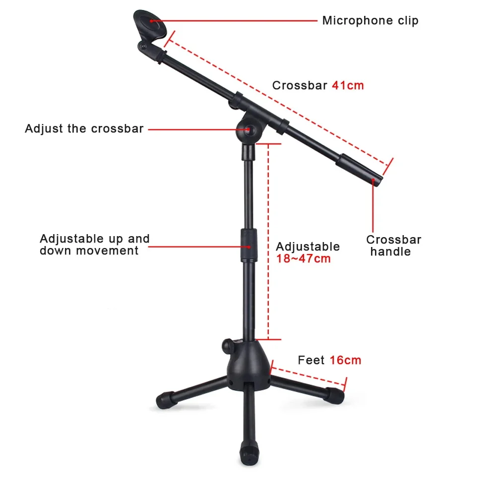 GAZ-115 Microphone floor standing bracket with extendable triangular double section lifting microphone floor standing bracket