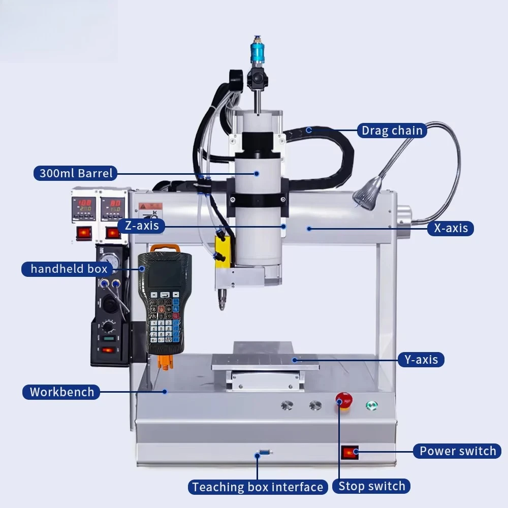 XYZ 3 Axis Benchtop Desktop Automatic Hot Melt Hotmelt Adhesive Automatic Lamp CNC Glue Dispenser Machine Robot Manufacture