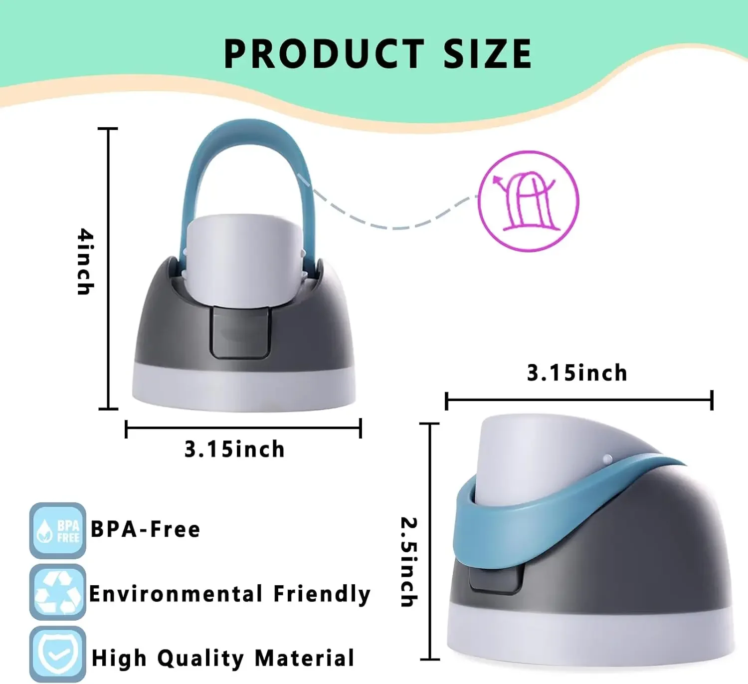 غطاء بديل لزجاجة مياه Owala Freesip المتوافقة مع غطاء غطاء Owala ملحقات ممتازة لزجاجات Owala 24oz 32oz 40oz