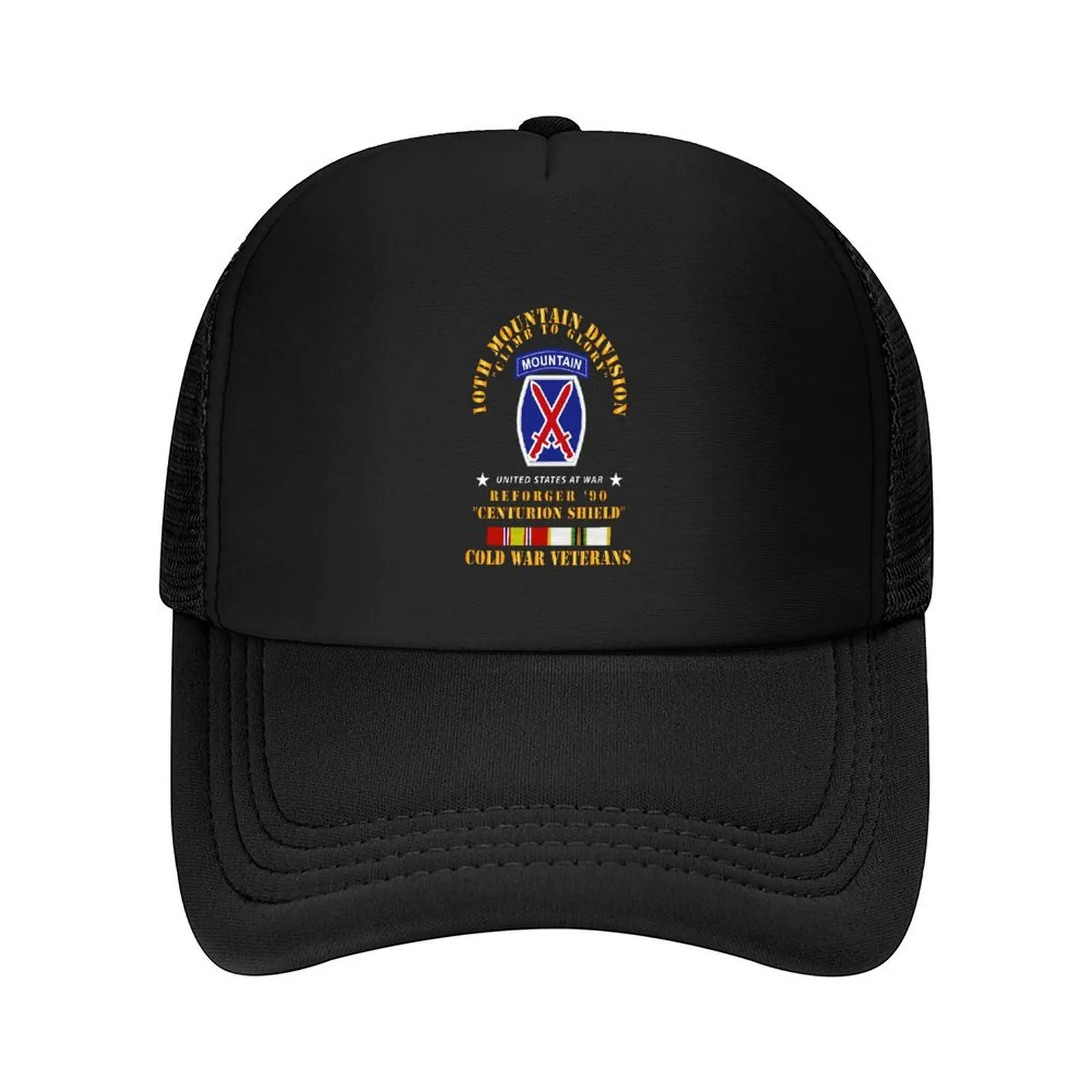 

10th Mountain Division - Climb to Glory - REFORGER 90, CENTURION SHIELD- COLD X 300 Baseball Cap Brand Man cap Hats Woman Men's
