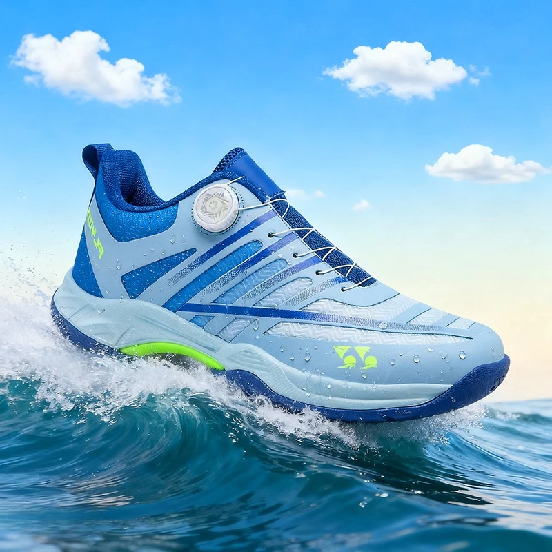 

2025 New Badminton Shoes for Men Breathable Badminton Sneakers Quick Lacing Outdoor Sneakers Non Slip Badminton Court Shoes