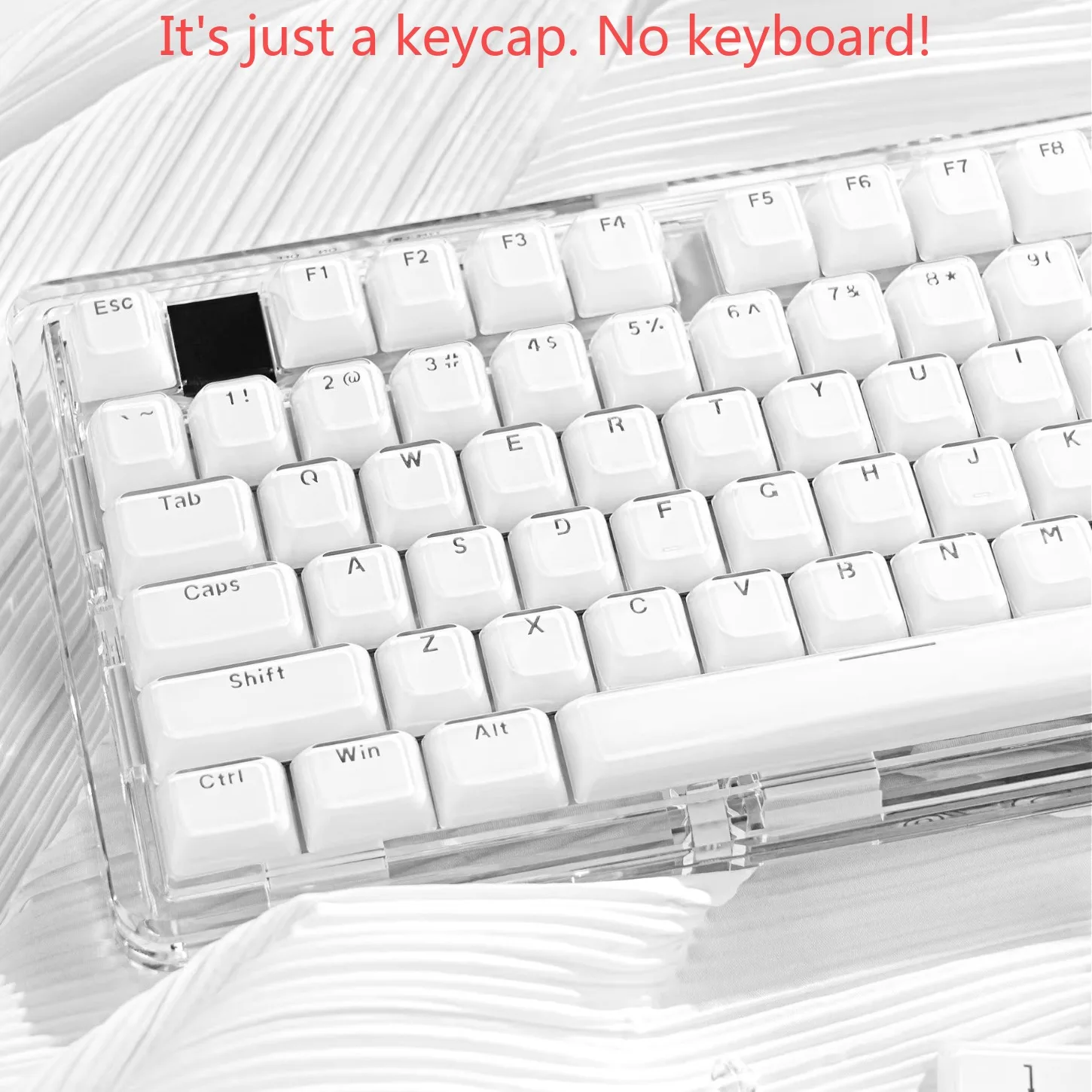 MDA Crystal Jelly Pink White Keychain PBT+PC 135 Key Transparent Personalized Suitable for Wooting Mechanical Keyboard