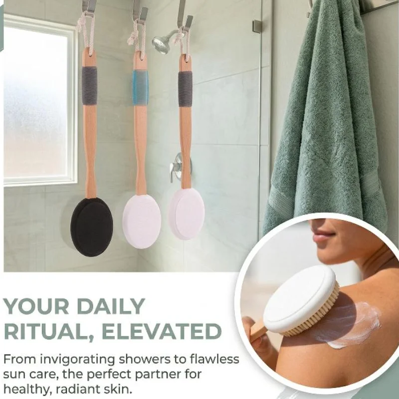 

Multi-Function Silicone Long Handle Lotion Sunscreen Ointment Applicator Body Shower Brush Sunscreen Back Applicator