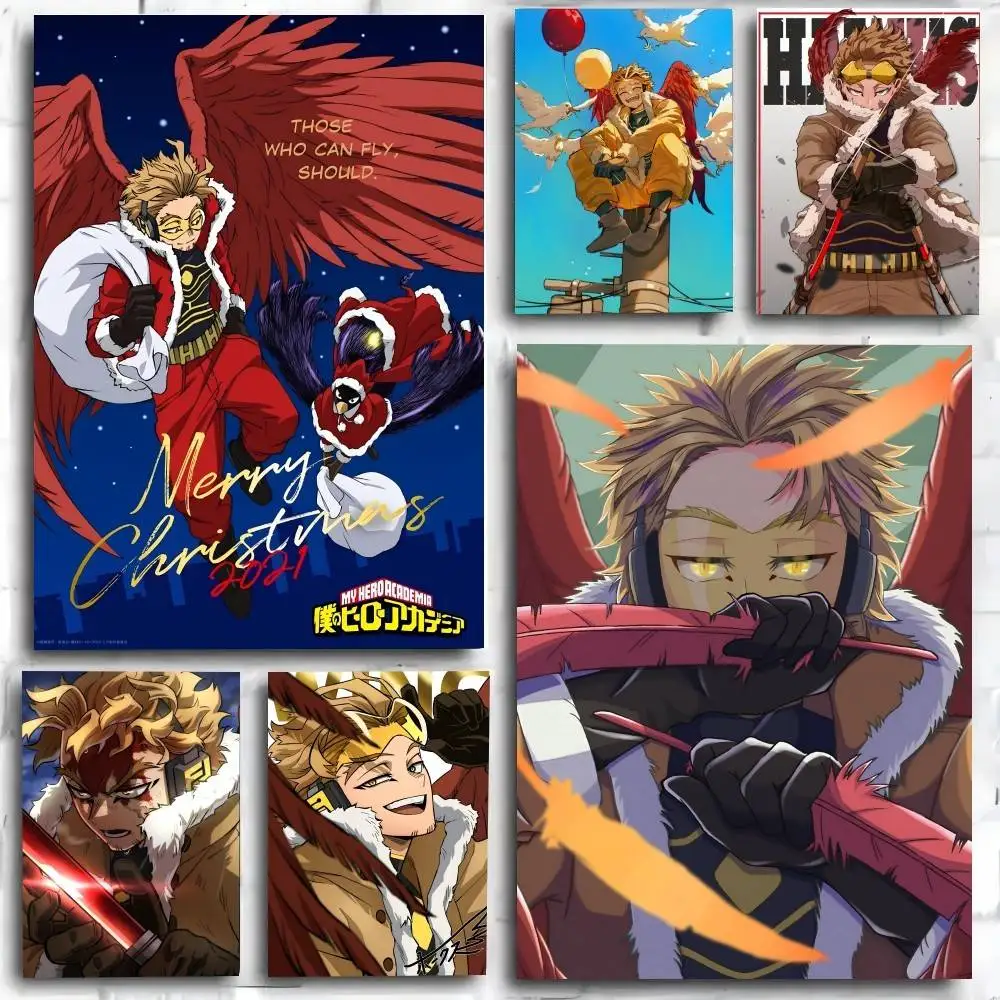 Anime My Hero A-Academia Hawks Poster Art Print Anime Style Home Decor Ideal Gift Perfect Room Decor