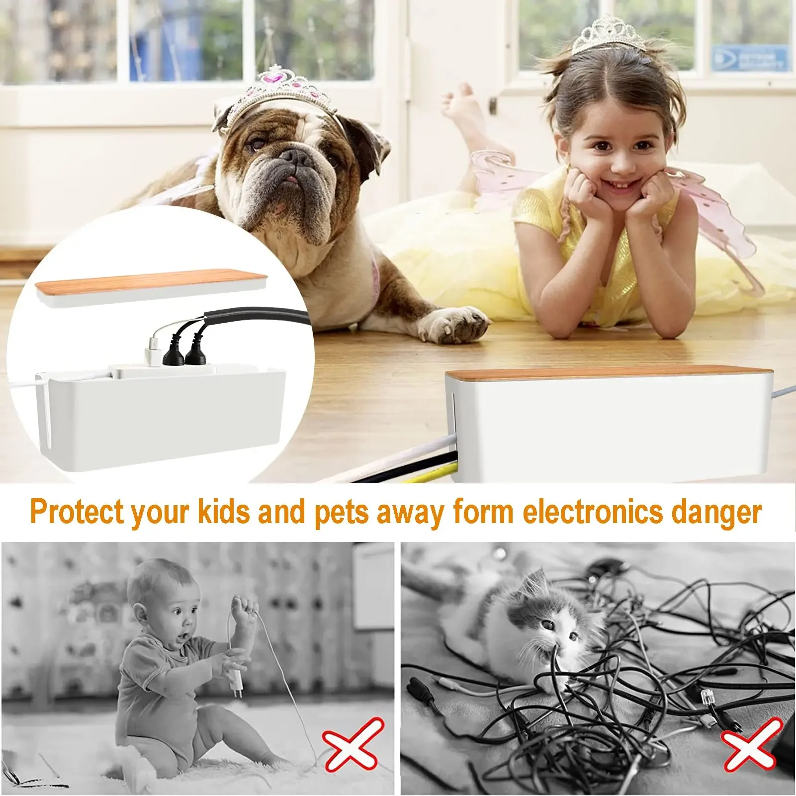 

S/M/L Cable Management Box, Cable Management Kit for Power Strip To Hide Wires, Cord Organizer Boxes, for Home and Office