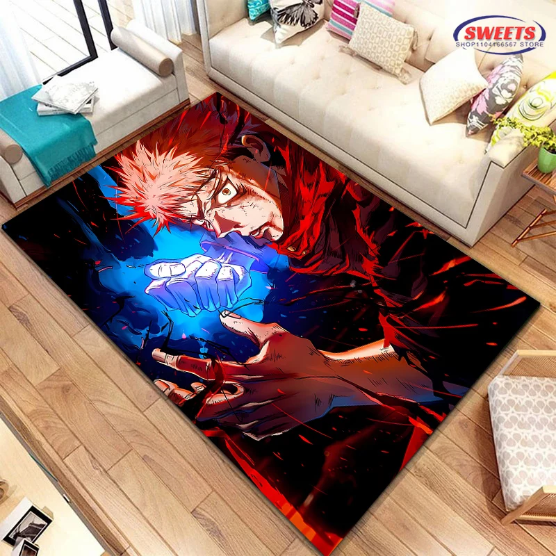 Jujutsu Kaisen Yuji Itadori Carpet! Bedroom Floor Living Room Bed Mat,Non-slip Exquisite Home Decor,Durable Machine Washable Rug