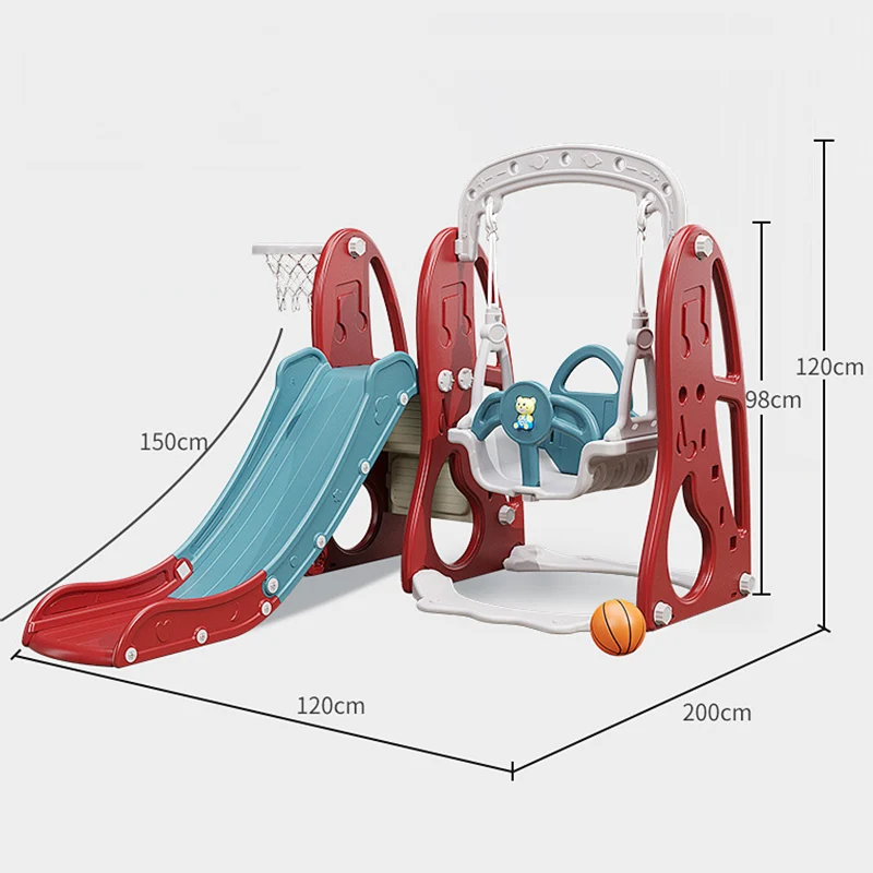 Slide Swing Set Kindergarten Indoor Small Plastic Swing With Slide For Kids 3 in 1 swing and slide