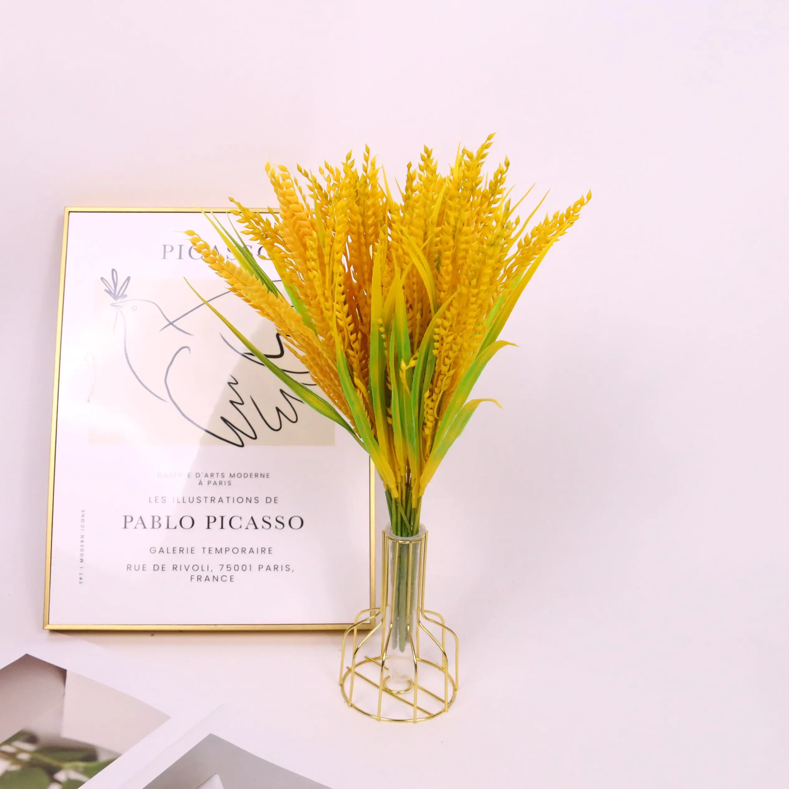 

3pcsArtificial Plastic Wheat Ear Fake Flower, Wheat Barley, Home Wedding Decoration, Opening Arrangement, Simulation Silk Plants