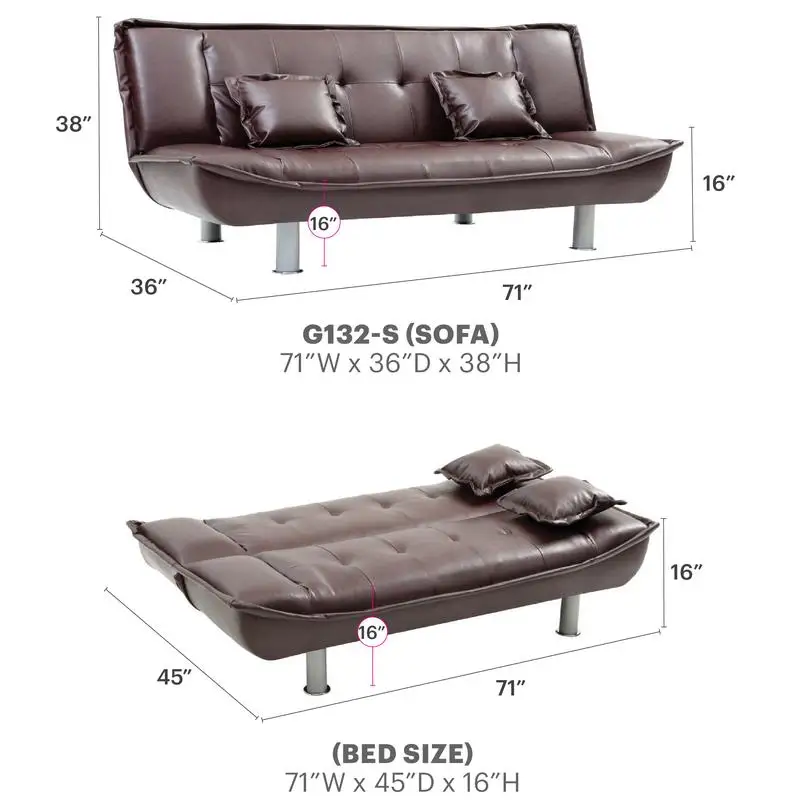 أريكة سرير باللون العنابي G132 - فوتون أنيق ومريح لاستخدام غرفة المعيشة أو غرفة الضيوف
