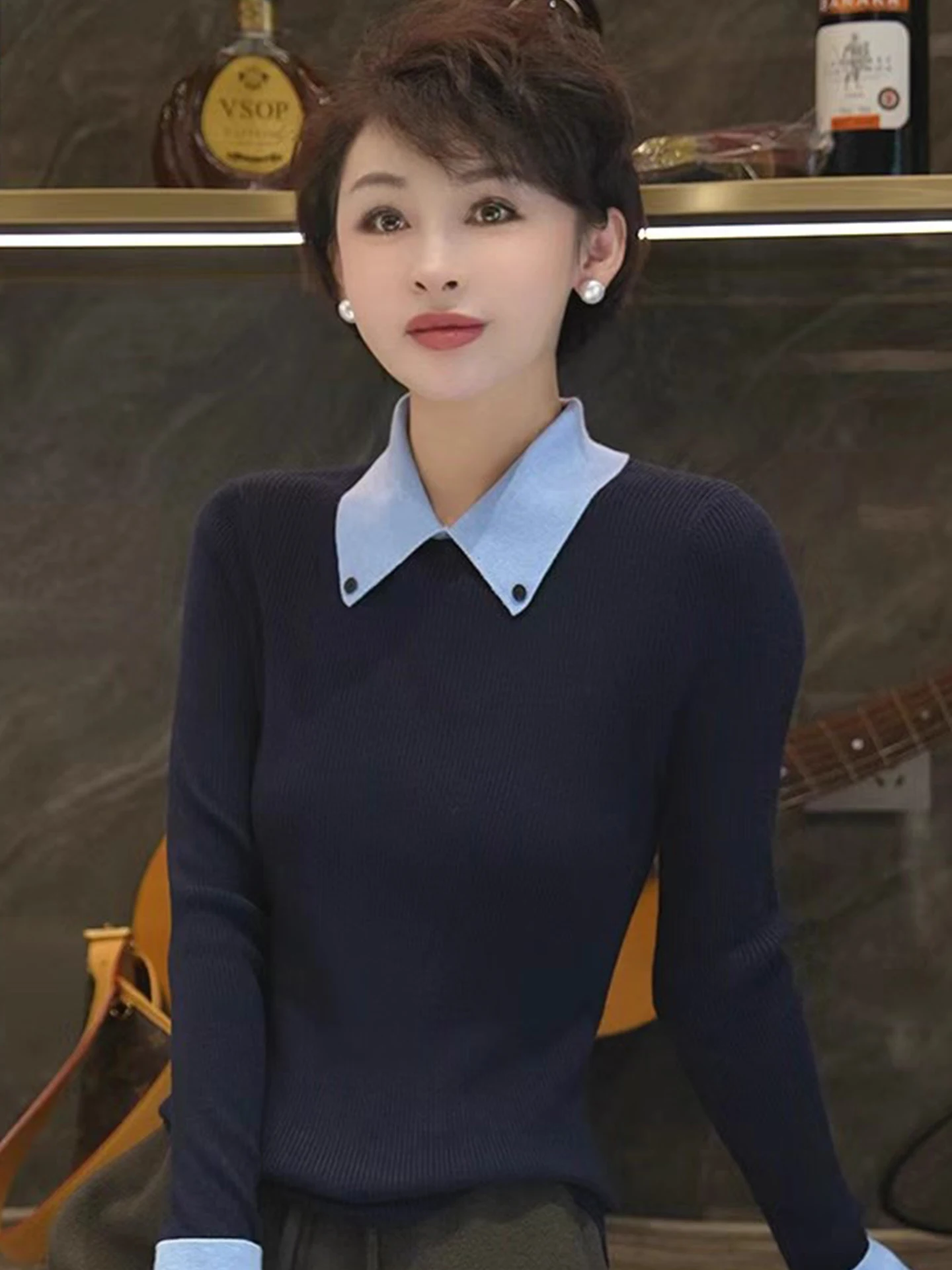 

Удобный цветной трикотаж, повседневный длинный све, базовый ирт, модный корейский женский топ для поездок на работу, осень-зима