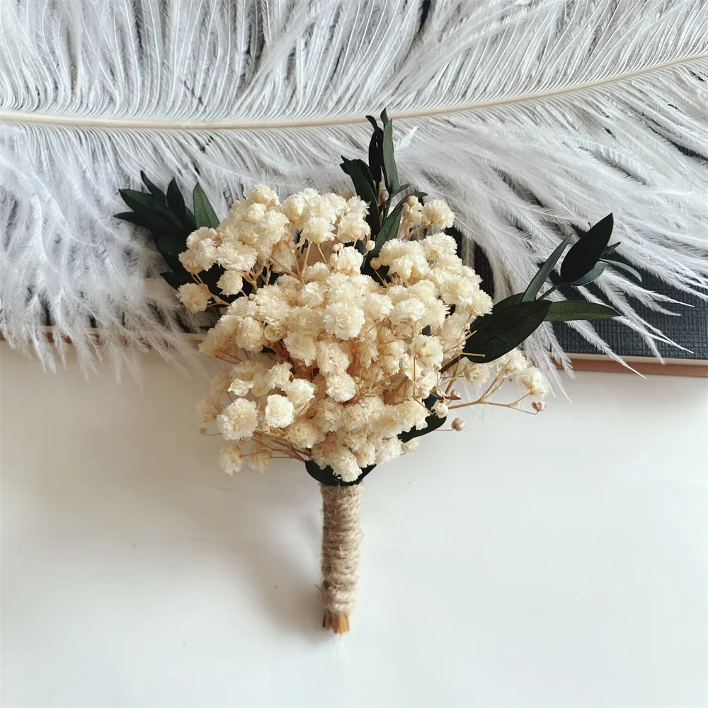 Mini Dried Baby's Breath Flowers  Pressed Real Natural Gypsophila Bouquet for Art Craft,Wedding Groomsmen,Table Vase,Home Decor