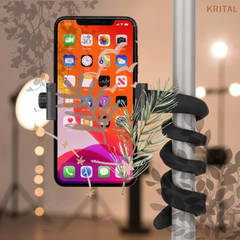 1pc Portable Flexible Cell Phone: Holder Stand Treadmill Spin Bike Stroller Shopping Cart Bed Car Kitchen Desk