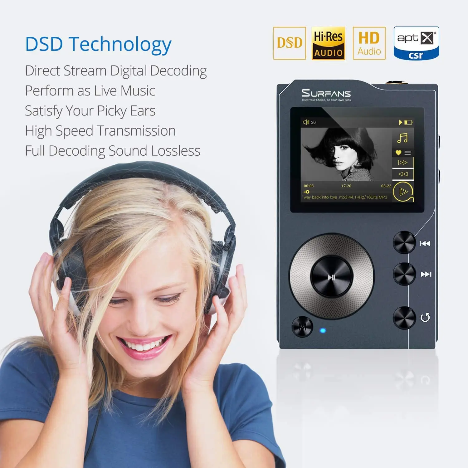 factory selling Hifi MP3 Player Bluetooth Lossless DSD Digital Audio Music Player Portable