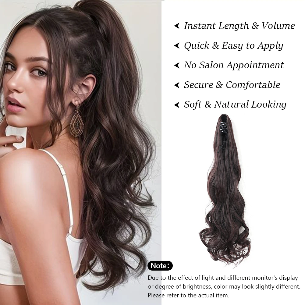 Claw Clip Ponytail Synthetic Extension Long Fake Pony Tails Hair Extensions Curly Wavy Clip in Hair for Women Daily Use