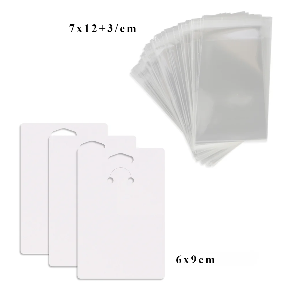 33 Type 50Pcs With Self Sealing Bags Blank Paper Necklace Earrings Jewelry Display Package Card Wholesale Handmade DIY Accessory