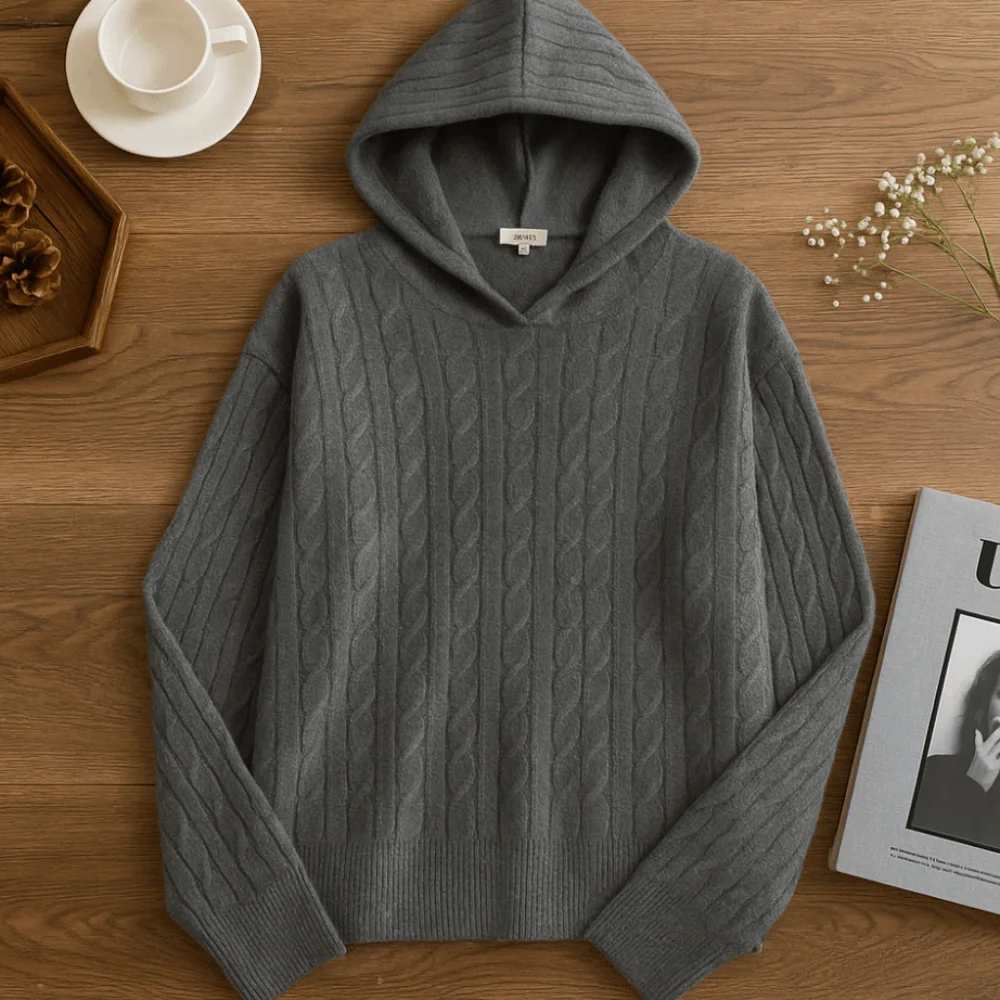 ربيع الخريف طويلة الأكمام محبوك هوديس عادية فضفاض قمصان سويت شيرت بقلنسوة بسيطة البلوز مقنعين محبوك سترة المرأة #2