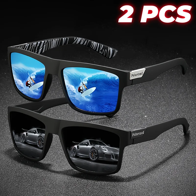 Retro-Quadrat-polarisierte Sport-Sonnenbrille, leicht, UV400, zum Angeln, Fahren, Unisex, Vintage, Outdoor-Brille