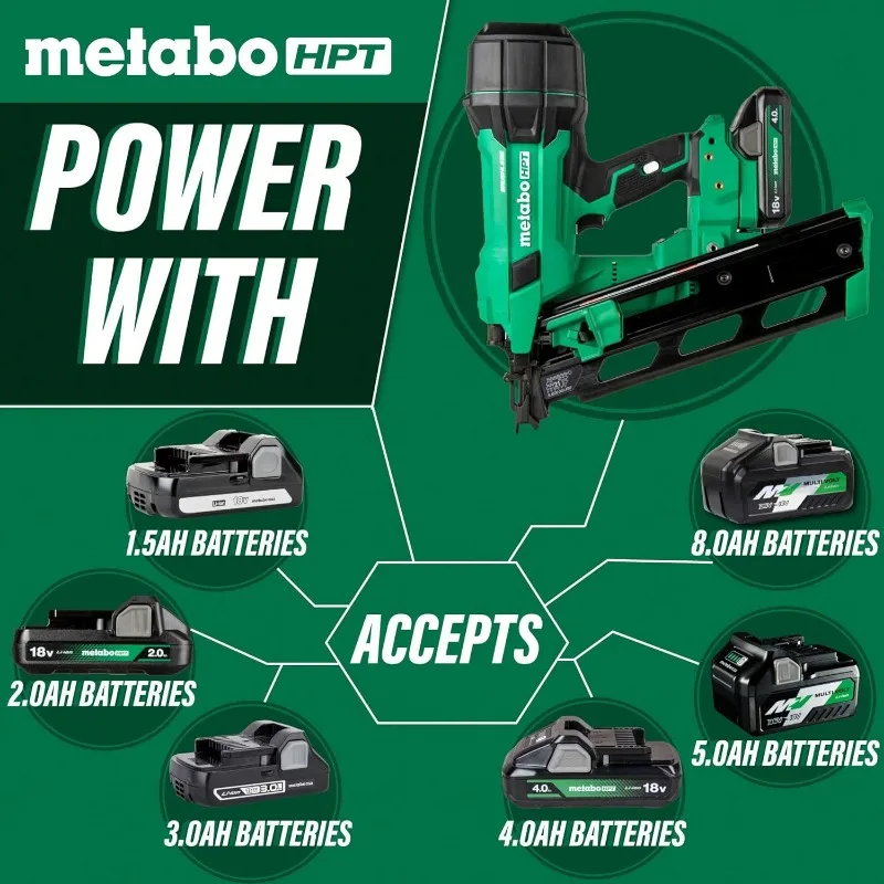 أداة تثبيت لاسلكية، 18 فولت - 4.0 أمبير، متعددة فولت ™ ، 21 درجة، 3-1/2 بوصة مسامير شريطية بلاستيكية، NR1890DRA #4