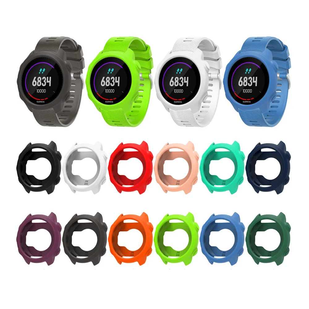 ซิลิโคนป้องกันสําหรับ Garmin Forerunner 245 M/245 Smartwatch สายคล้อง Protector SHELL ป้องกันกรณีกรอบสร้อยข้อมือ