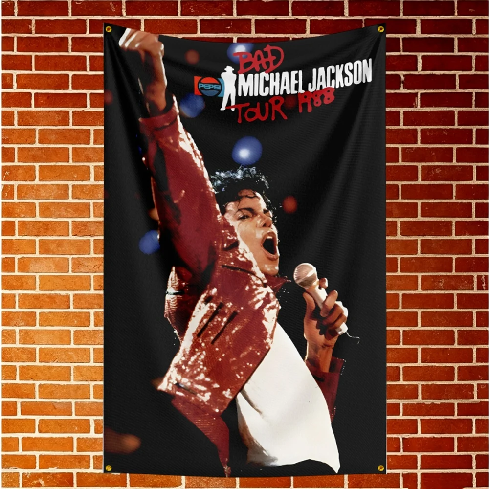 Michael Jackson Music Flag Banner For Fan Cave Party Tailgate Gathering Indoor Outdoor Backyard Home Festival Ornament Supply