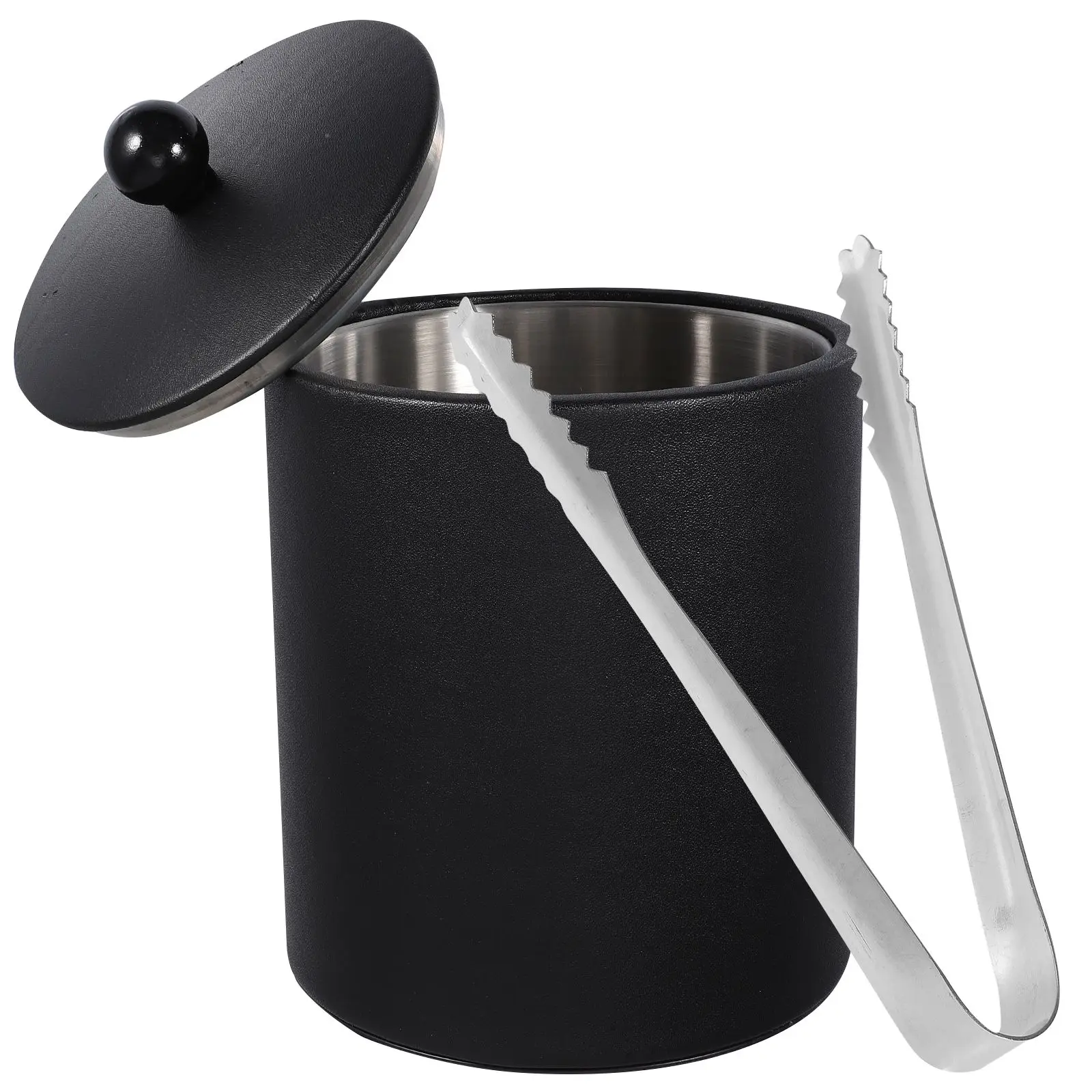

Stainless Steel Tongs for Drinks Sturdy Ice Cocktail Ice Bucket Black Cooling Bucket Bar Tool Large Capacity