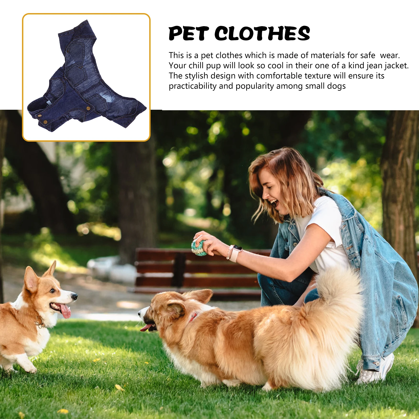 

Pet Dog Pants Denim Clothes Stylish Suspenders Fashion Jeans Vests Comfortable Great Outdoor Activities Spring Vest