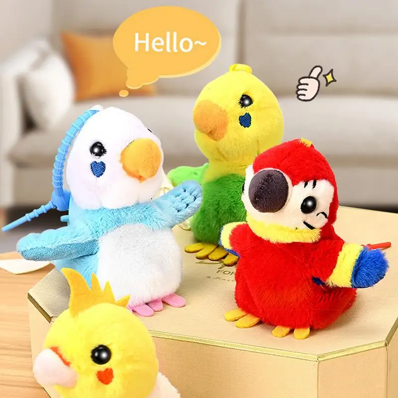 Juguete de peluche de pájaro electrónico Musical para niños, loro parlante, juguete interactivo, grabable Musical, muñecas de alas ondulantes para mascotas