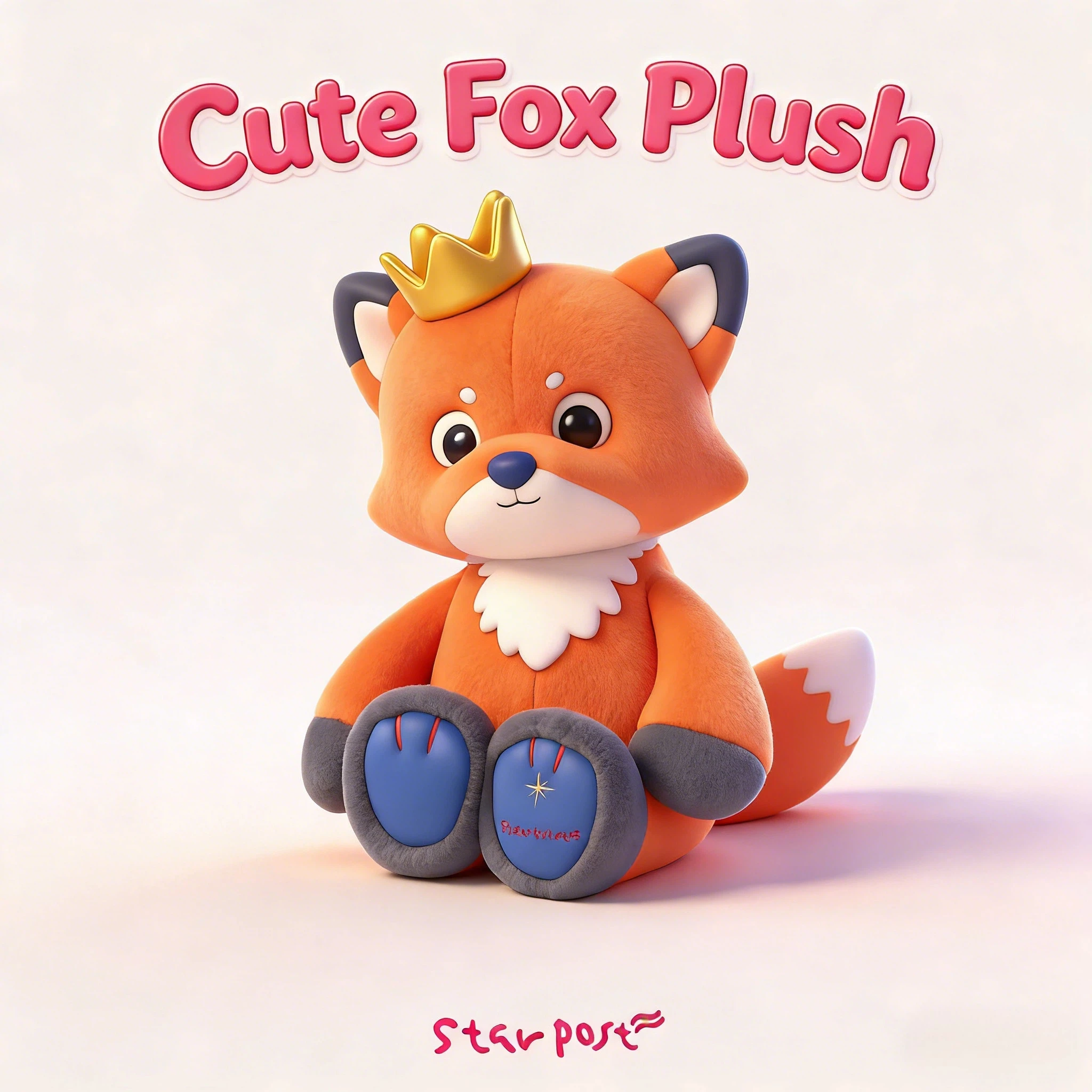 

Starpost Cute Sunset Fox Plush Toy Soft Soothing Cuddly Stuffed Animal Pal With Golden Crown Comforting Birthday Gift For Kids
