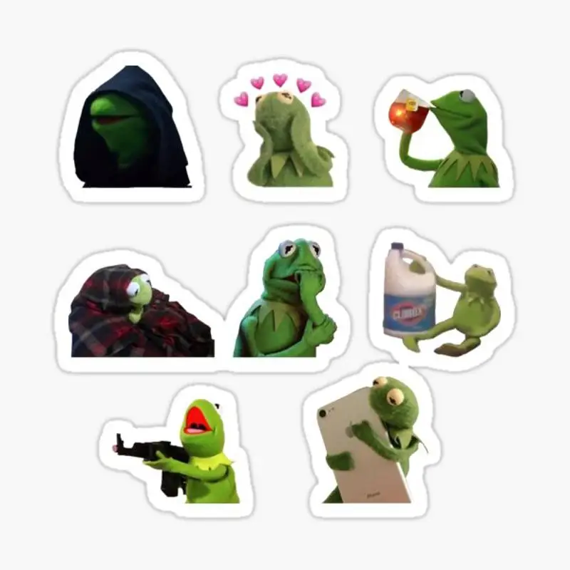 Kermit meme sticker pack Sticker for Laptop Decor Bedroom Car Cute Cartoon Art Fashionable Public Suitcase