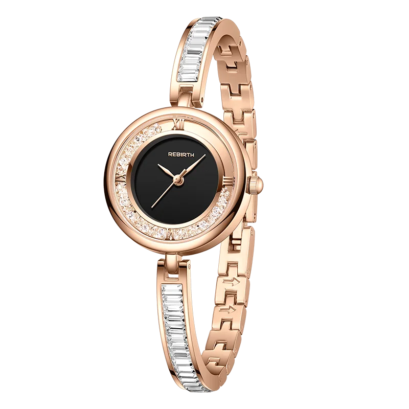 ساعات نسائية من الذهب الوردي ، العلامة التجارية الأعلى ، الفخامة ، السيدات ، ساعات المعصم ، الكوارتز ، الفولاذ الكامل ، ساعة نسائية