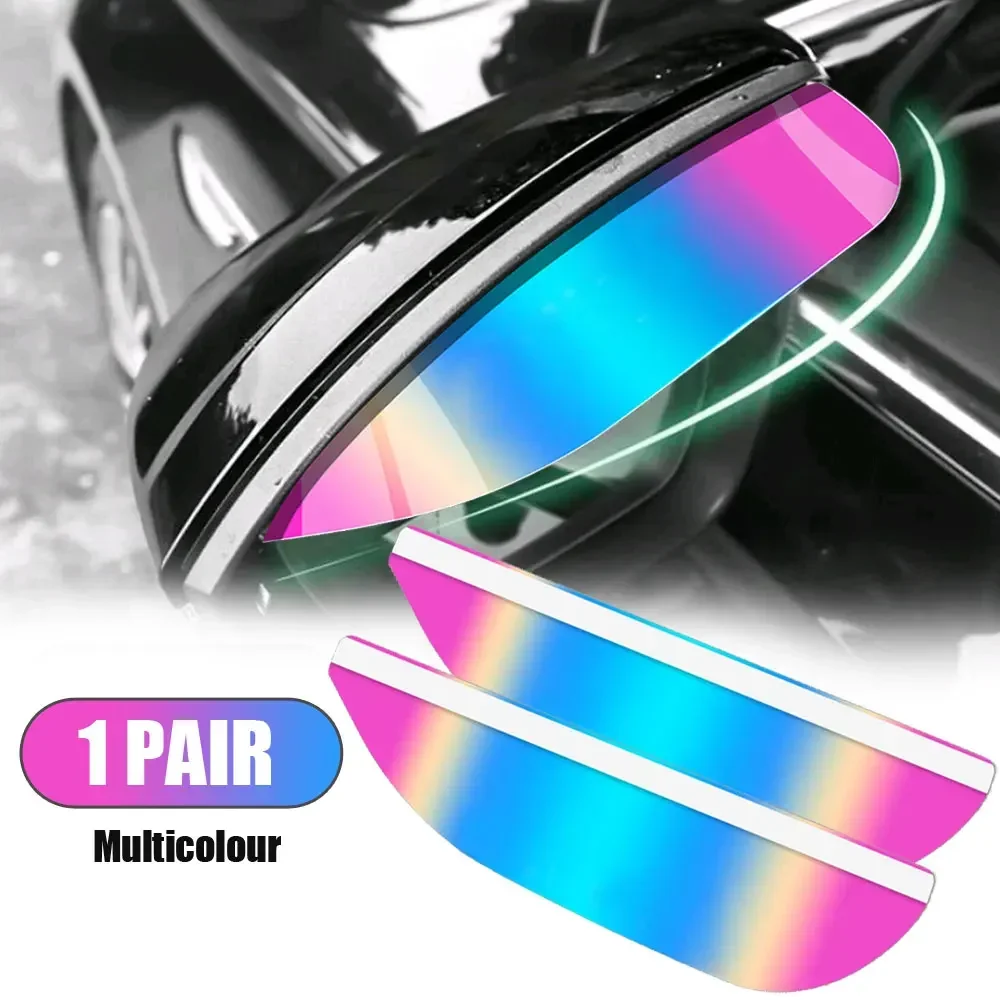 

2pcs Colorful Car Rear View Mirror Rainproof Shield Car Rearview Mirror Rain Cover Rearview Mirror Eyebrow Protector Accessories