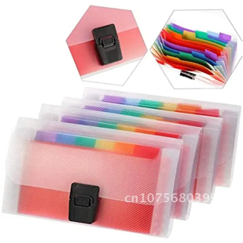 

File Organizer A6 Letter Size 13 Pockets Mini File Folders Expandable Rainbow Multi-Layer Folder for StorageInvoice/Cards/Coupon