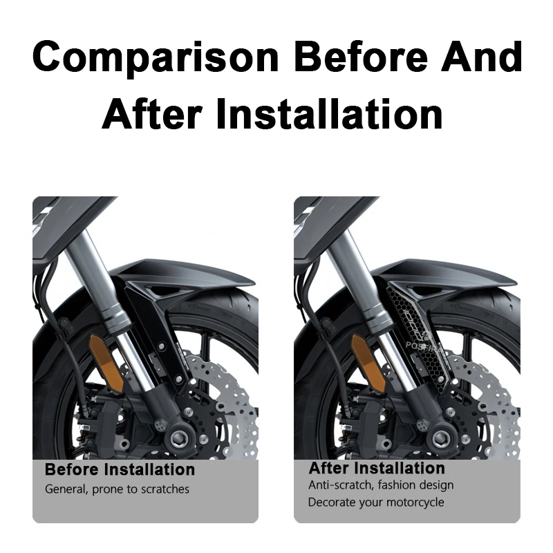 POSFIRA Motorcycle Front Fender Stickers Vinyl Decals for Kawasaki Versys 1000 Versys1000 S SE 2019-2024 2023 2022 Accessories