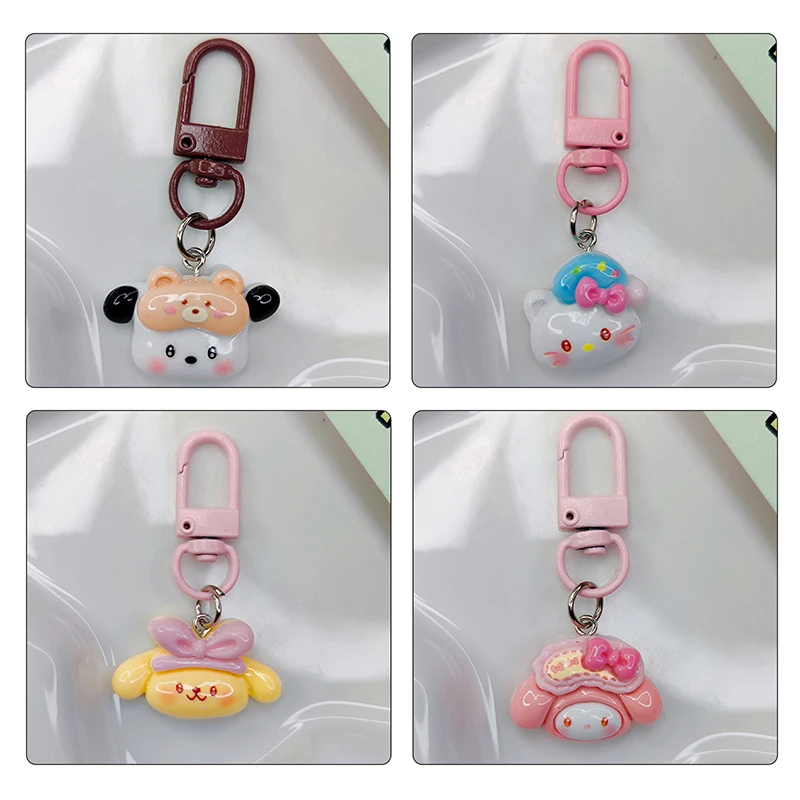 Kawaii Lovely Pochacco Keyring Cartoon Puppy Keychain For Cute Girl School Bag Pendant Backpack Hanging Ornaments Gifts