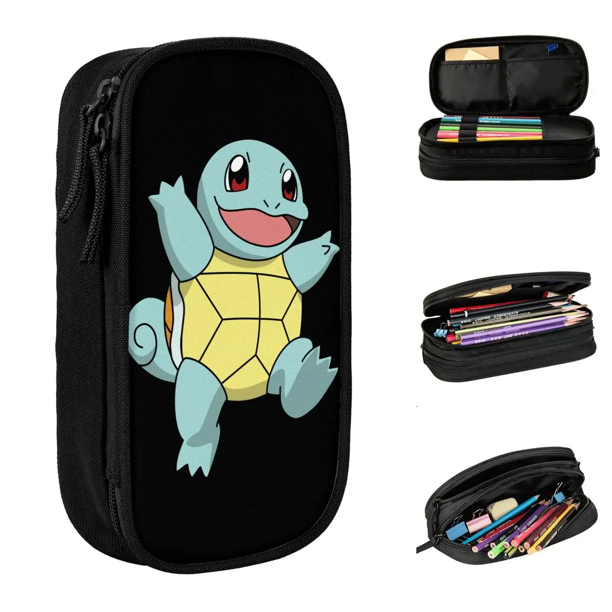 

Веселые пеналы Blastoise Squirtle Pokemoned, пенал для студентов, большая сумка для хранения, школьный подарок, канцелярские принадлежности