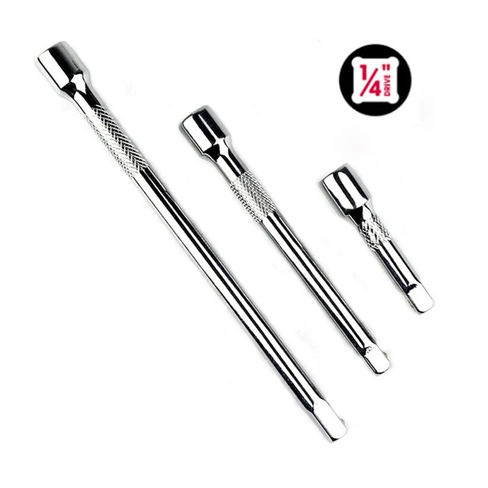 1/4‘’ Drive Socket Extension Bar Ratchet Wrench Extender Extension Rod 50mm 100mm 150mm Sleeve Connecting Rod Hand Tools