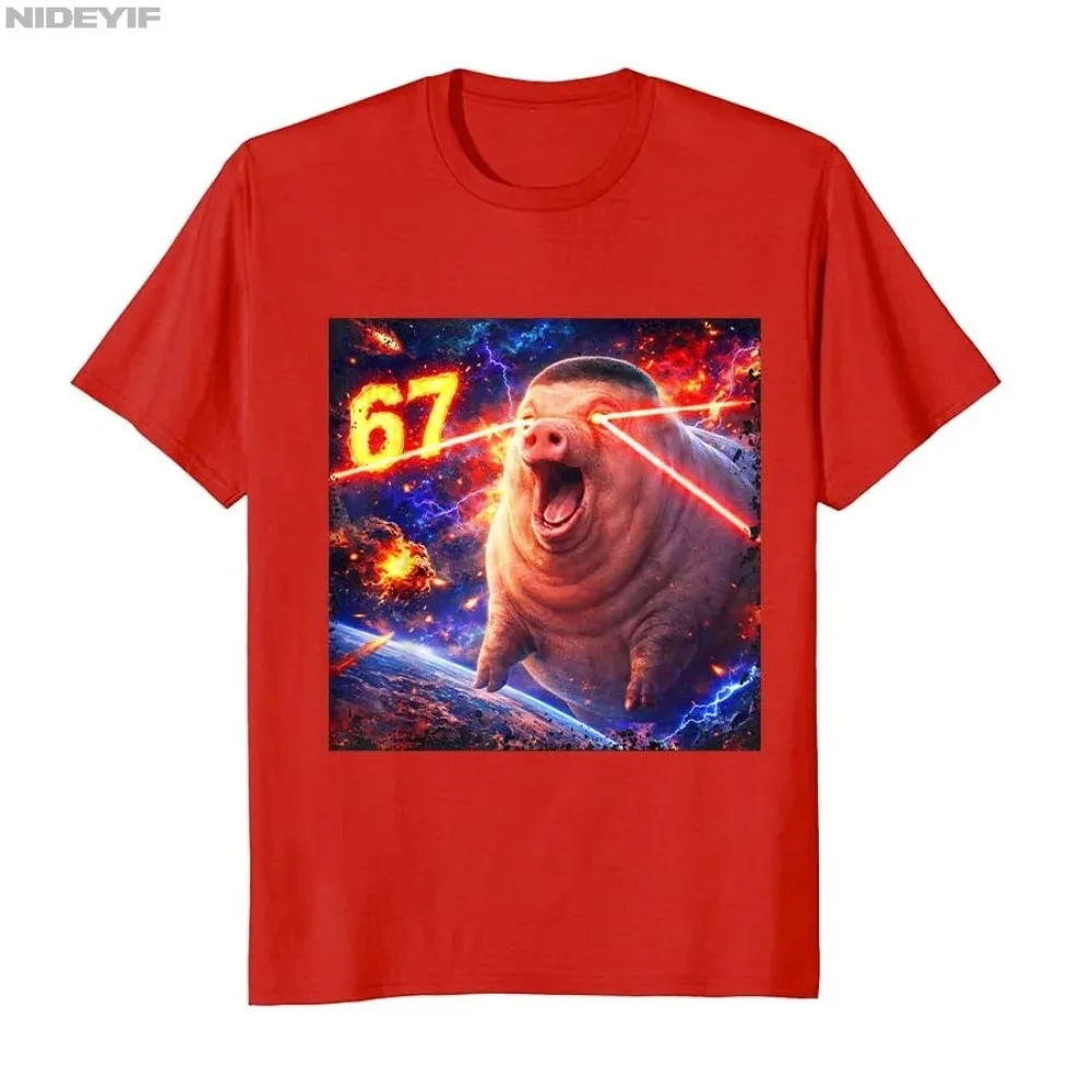 John Pork Fade Pig Haircut 67 Six Seven Brainrot Meme T-Shirt Kurzarm-Oberteil Mode Harajuku Kawaii T-Shirt Y2K Kleidung – Detail 7