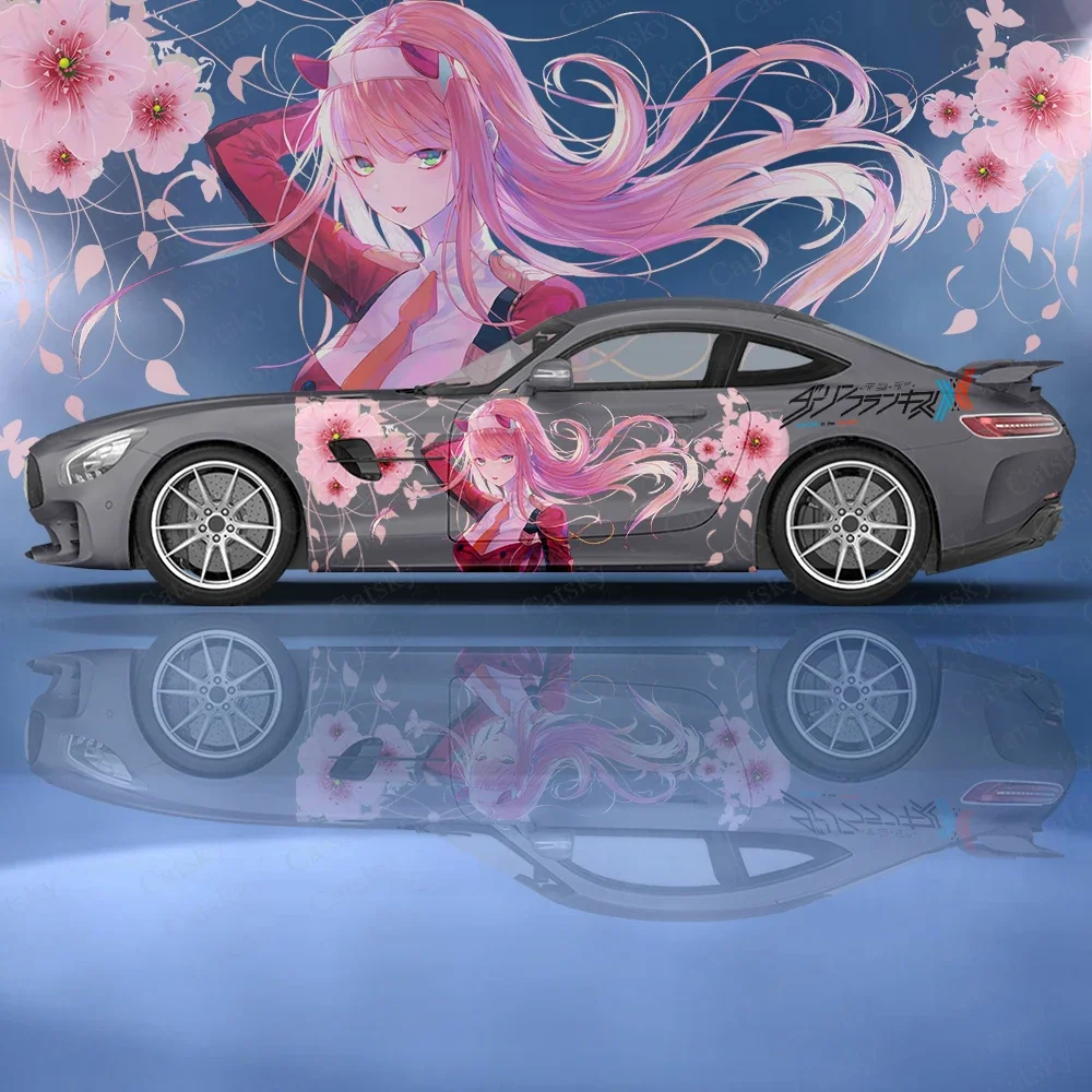 

zero two anime Car Stickers Custom Vinyl Side Graphics Modified Racing Car Accessories Car Decals Stickers