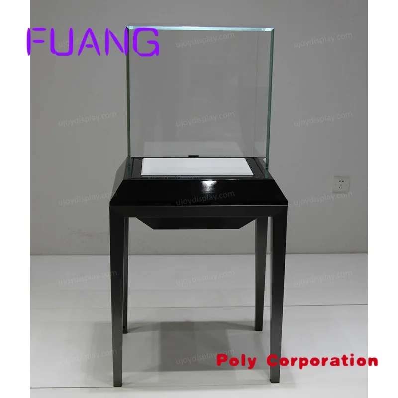 Moderne Aangepaste Zwarte Sieraden Vitrine Met Glas